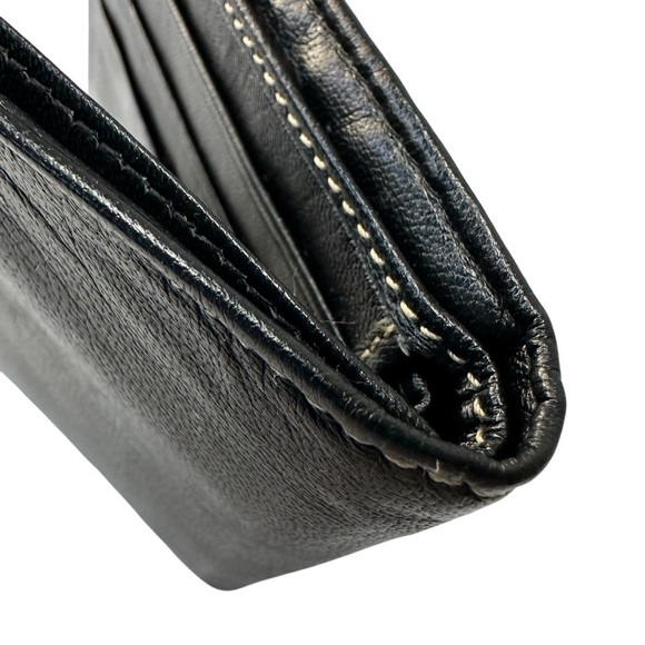 Men's Genuine Leather Black Slim Wallet - Picture 2 of 9